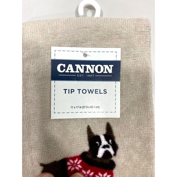 French Bulldog Hand Towel Wearing Christmas Winter Sweater Pom Pom Trim Cute - Picture 3 of 6